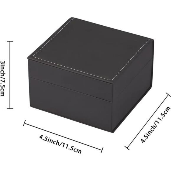 Luxury Black Watch Gift Box PU Leather Jewelry Display Case for Men - Picture 4 of 8
